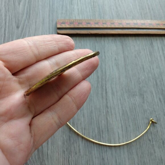 Statement Pendant Collar Necklace Choker Brass - Picture 11 of 13